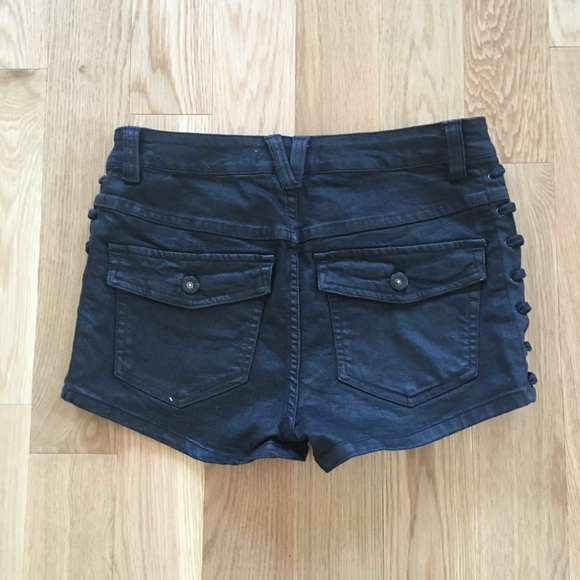 Free People Lone Ranger Coated Black Shorts - Picture 5 of 8